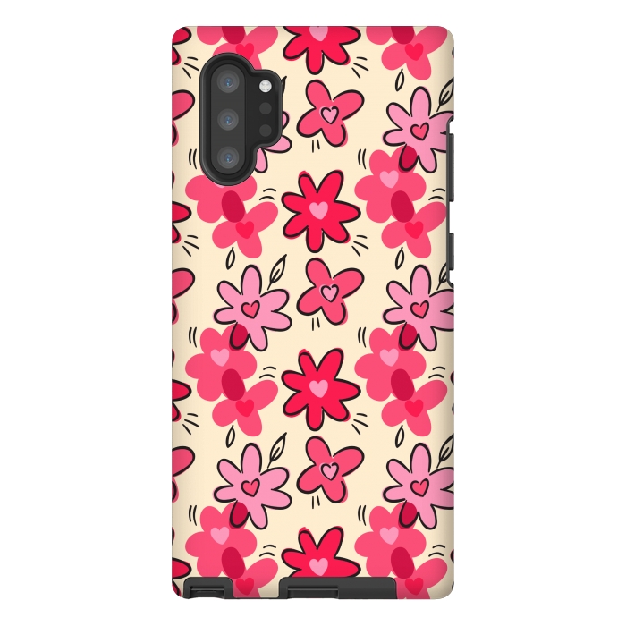 Galaxy Note 10 plus StrongFit FLORAL HEART PATTERN by MALLIKA