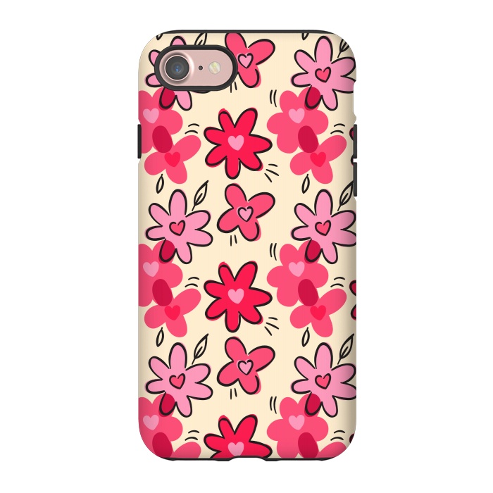 iPhone 7 StrongFit FLORAL HEART PATTERN by MALLIKA