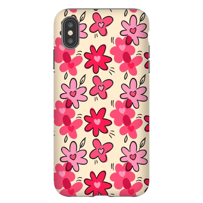 iPhone Xs Max StrongFit FLORAL HEART PATTERN by MALLIKA