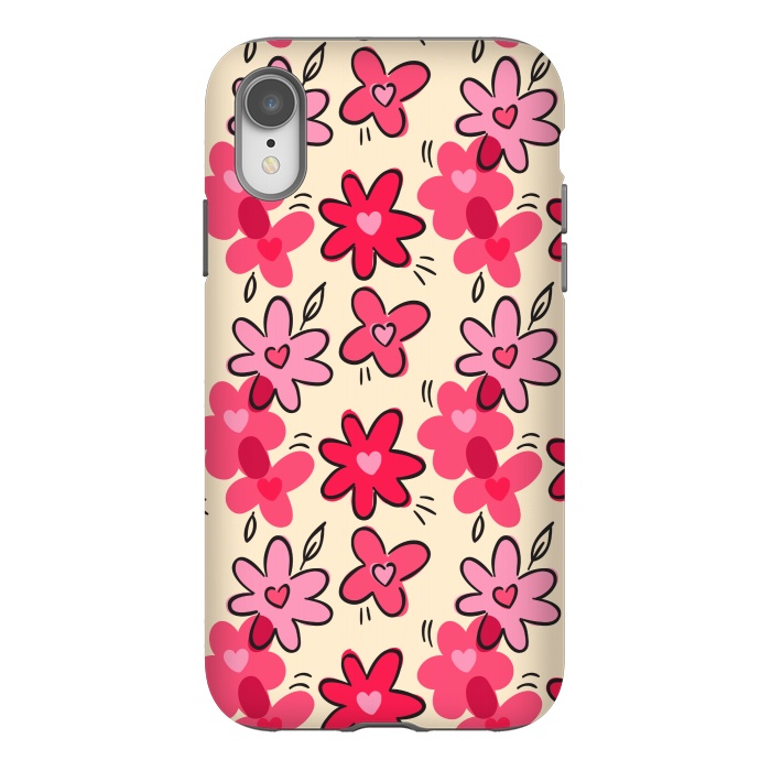 iPhone Xr StrongFit FLORAL HEART PATTERN by MALLIKA