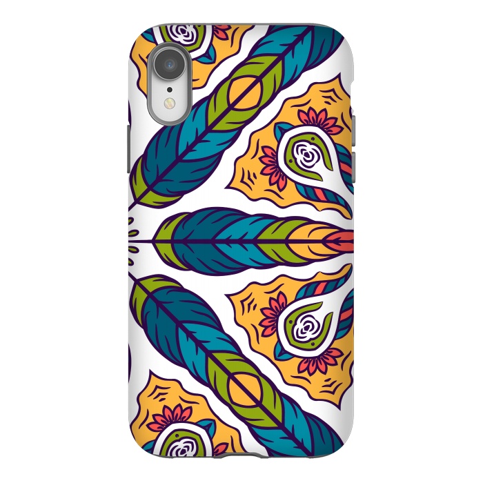 iPhone Xr StrongFit FEATHER PATTERN 4  by MALLIKA