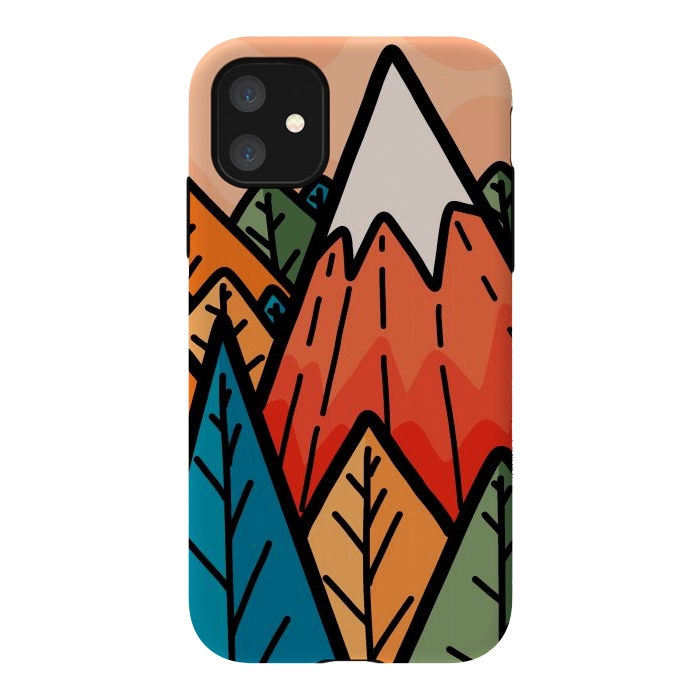 iPhone 11 StrongFit The lone mountain forest by Steve Wade (Swade)
