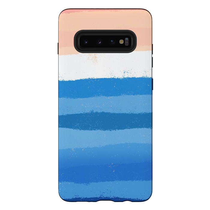 Galaxy S10 plus StrongFit The calm painted waves by Steve Wade (Swade)