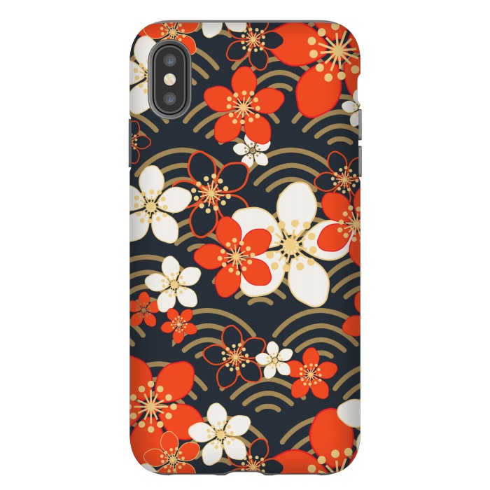 iPhone Xs Max StrongFit white floral ethnic pattern 2  by MALLIKA