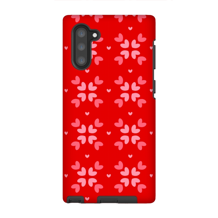 Galaxy Note 10 StrongFit cute hearts red pattern by MALLIKA