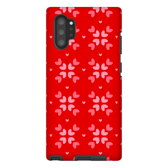 Galaxy Note 10 plus StrongFit cute hearts red pattern by MALLIKA