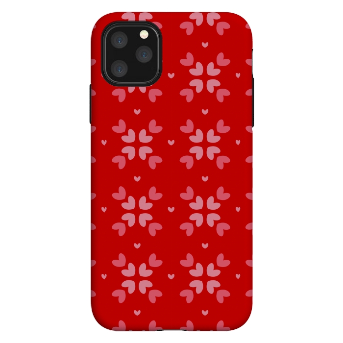 iPhone 11 Pro Max StrongFit cute hearts red pattern by MALLIKA