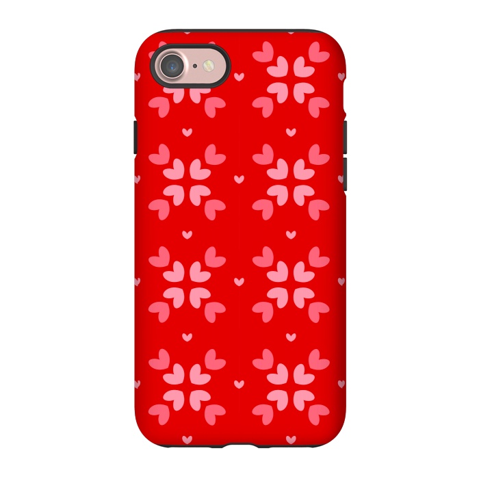 iPhone 7 StrongFit cute hearts red pattern by MALLIKA