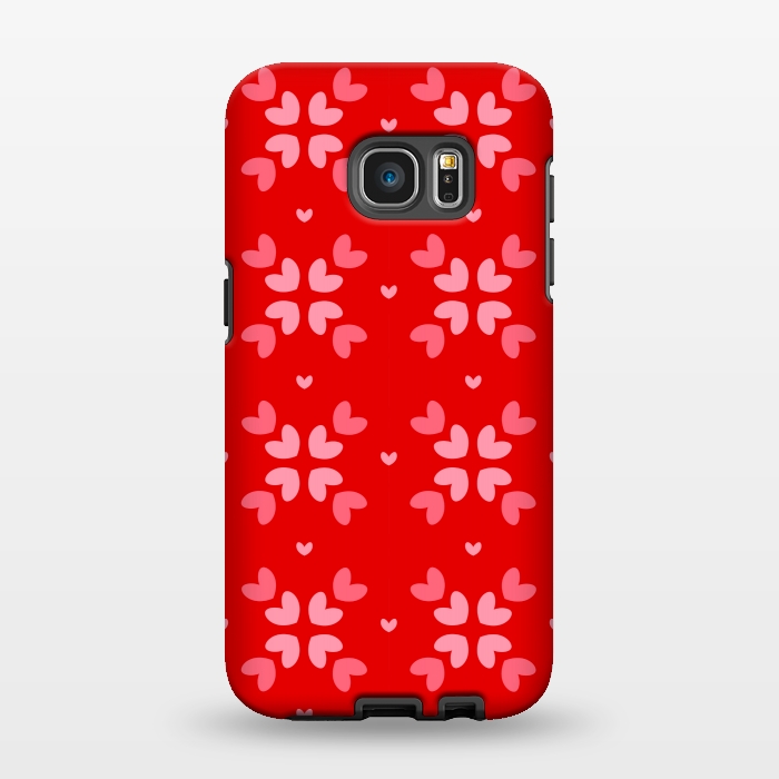 Galaxy S7 EDGE StrongFit cute hearts red pattern by MALLIKA