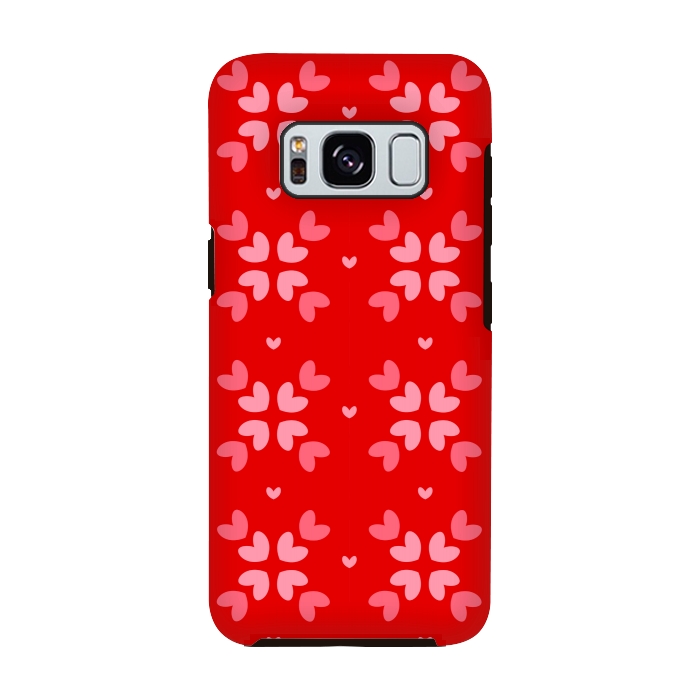 Galaxy S8 StrongFit cute hearts red pattern by MALLIKA