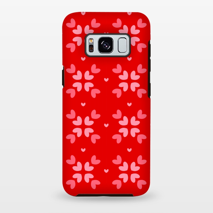 Galaxy S8 plus StrongFit cute hearts red pattern by MALLIKA