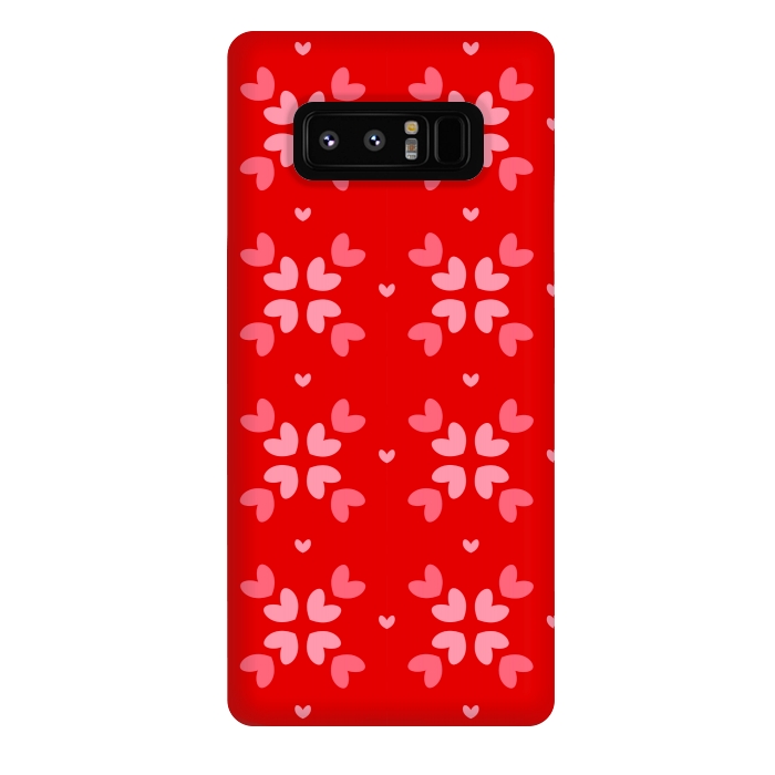Galaxy Note 8 StrongFit cute hearts red pattern by MALLIKA