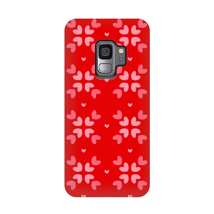 Galaxy S9 StrongFit cute hearts red pattern by MALLIKA