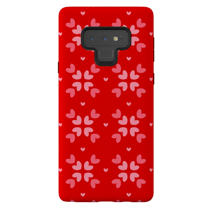 Galaxy Note 9 StrongFit cute hearts red pattern by MALLIKA