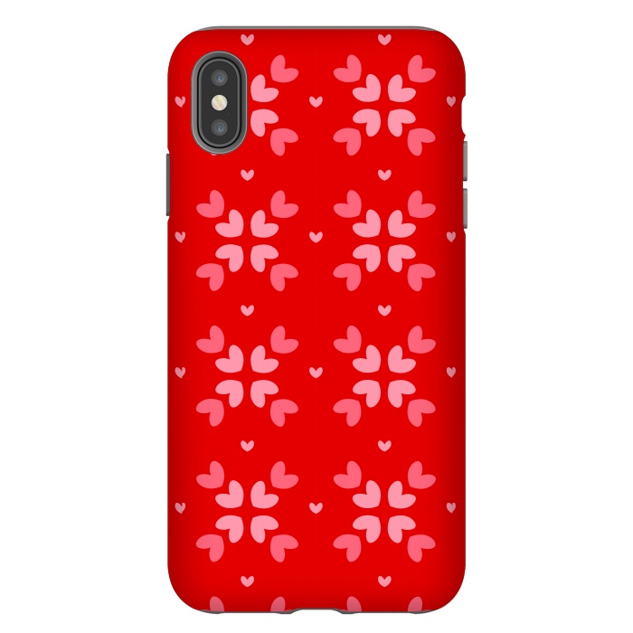 iPhone Xs Max StrongFit cute hearts red pattern by MALLIKA
