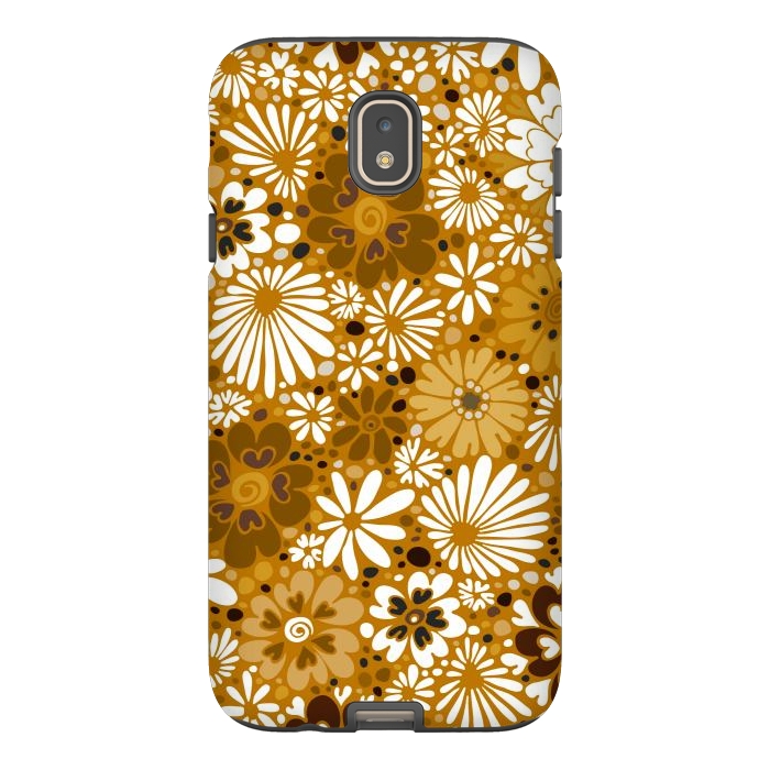 Galaxy J7 StrongFit 70s Valentine Flowers in Mustard and White by Paula Ohreen