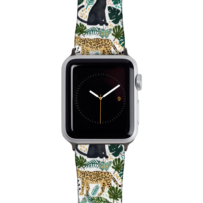 Watch 42mm / 44mm Strap PU leather Emerald Forest Animals by Tangerine-Tane