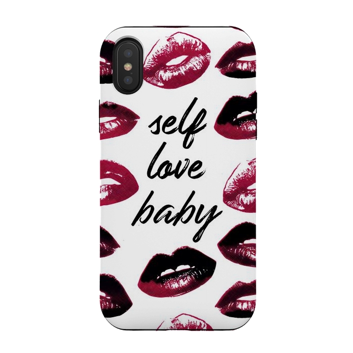 iPhone Xs / X StrongFit Self love lipstick kisses by Oana 