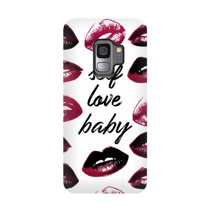 Galaxy S9 StrongFit Self love lipstick kisses by Oana 
