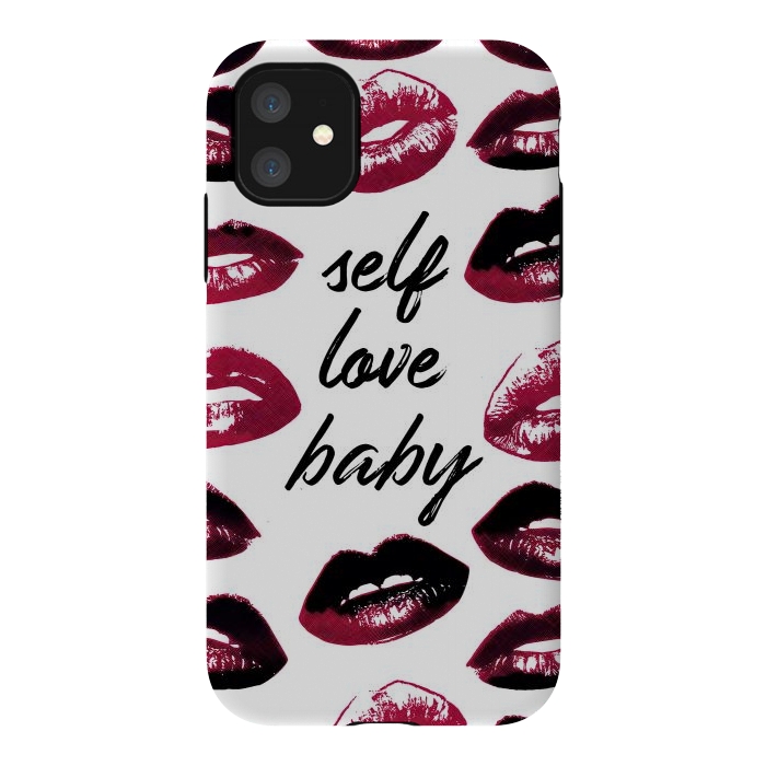 iPhone 11 StrongFit Self love lipstick kisses by Oana 