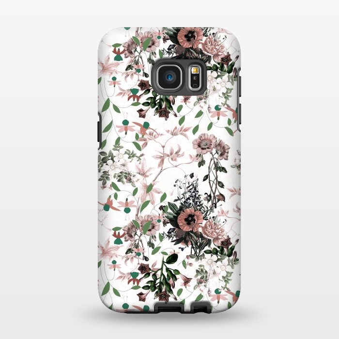 Galaxy S7 EDGE StrongFit Pastel pink wild flower meadow by Oana 