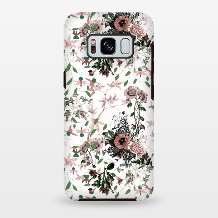 Galaxy S8 plus StrongFit Pastel pink wild flower meadow by Oana 