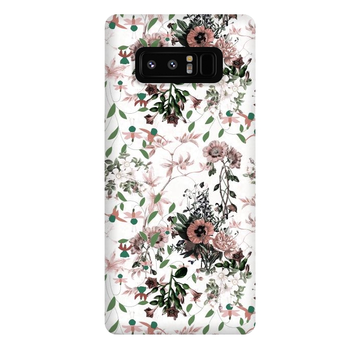 Galaxy Note 8 StrongFit Pastel pink wild flower meadow by Oana 