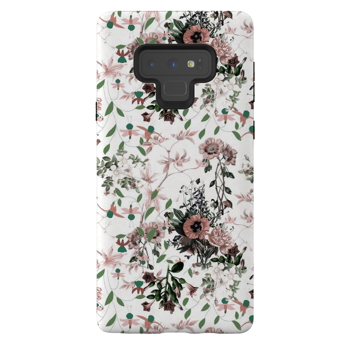 Galaxy Note 9 StrongFit Pastel pink wild flower meadow by Oana 