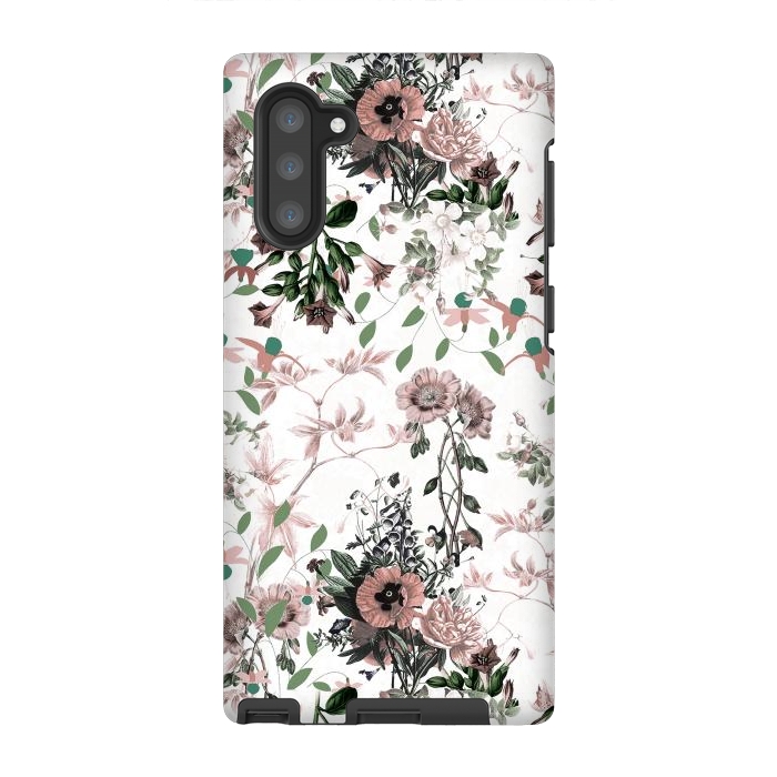 Galaxy Note 10 StrongFit Pastel pink wild flower meadow by Oana 
