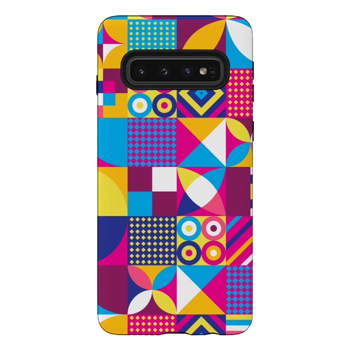 Galaxy S10 StrongFit multi colour abstract pattern 3  by MALLIKA