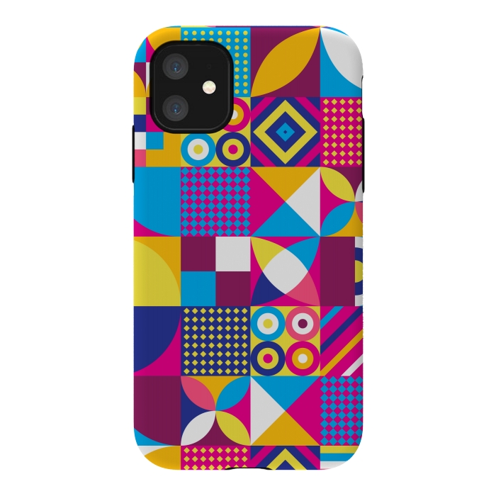 iPhone 11 StrongFit multi colour abstract pattern 3  by MALLIKA