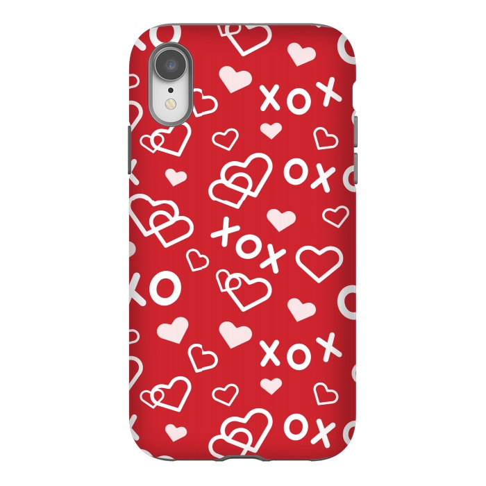 iPhone Xr StrongFit xoxo red white by MALLIKA