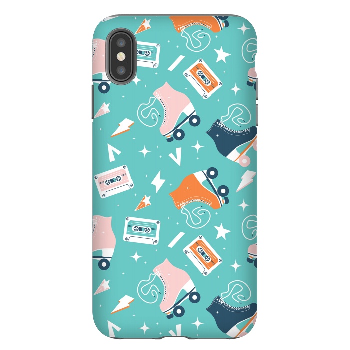iPhone Xs Max StrongFit Roller Skates Pattern 01 by Jelena Obradovic