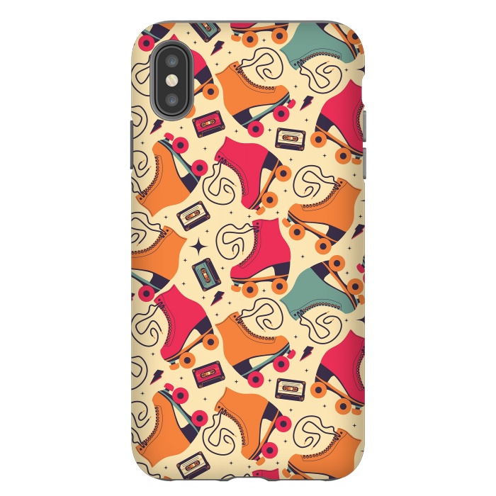 iPhone Xs Max StrongFit Roller skates pattern 03 by Jelena Obradovic