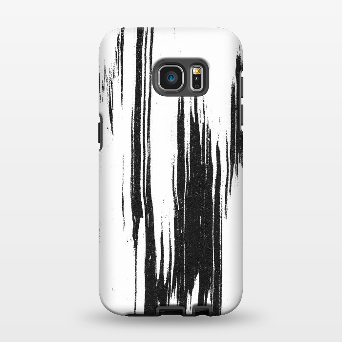 Galaxy S7 EDGE StrongFit Black ink brushstroke on white background by Oana 