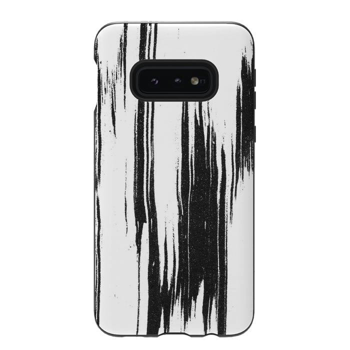 Galaxy S10e StrongFit Black ink brushstroke on white background by Oana 