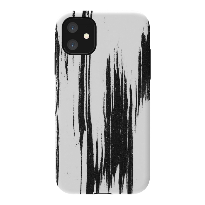 iPhone 11 StrongFit Black ink brushstroke on white background by Oana 