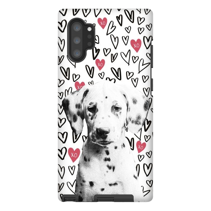 Galaxy Note 10 plus StrongFit Cute Dalmatian and hearts Valentine's day by Oana 