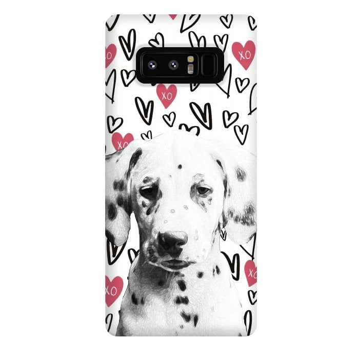 Galaxy Note 8 StrongFit Cute Dalmatian and hearts Valentine's day by Oana 