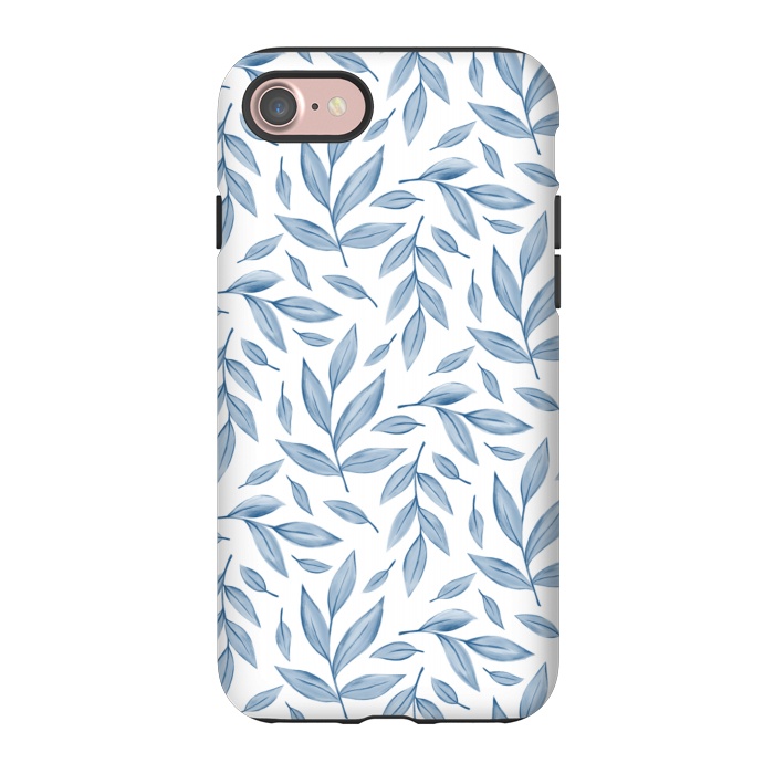 iPhone 7 StrongFit blue leaves by Alena Ganzhela