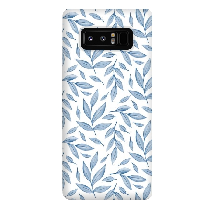 Galaxy Note 8 StrongFit blue leaves by Alena Ganzhela