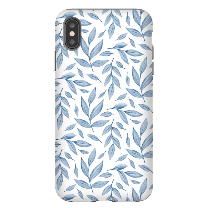 iPhone Xs Max StrongFit blue leaves by Alena Ganzhela