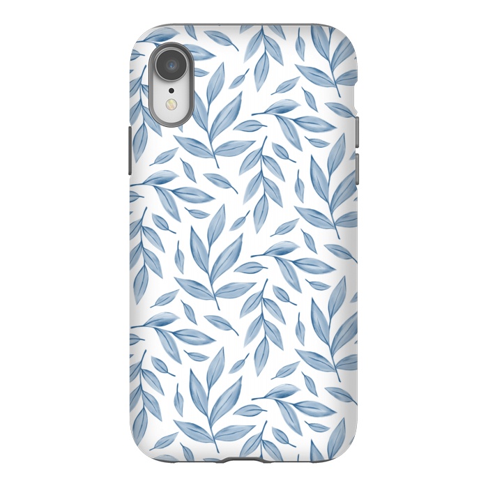 iPhone Xr StrongFit blue leaves by Alena Ganzhela