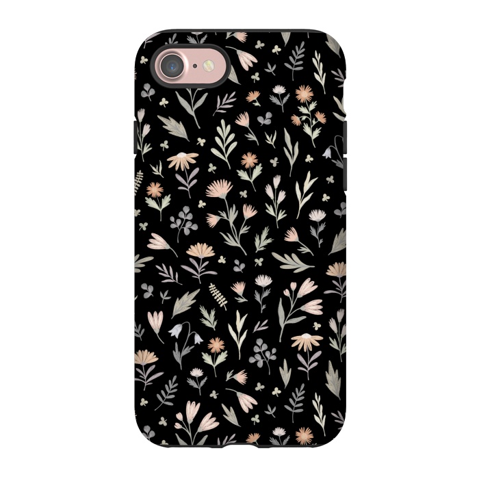 iPhone 7 StrongFit gentle flora on a black by Alena Ganzhela