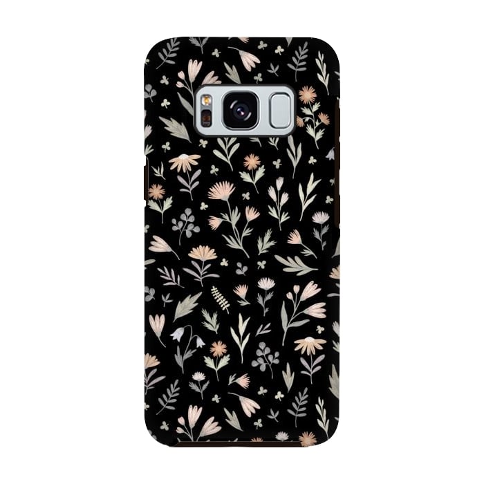 Galaxy S8 StrongFit gentle flora on a black by Alena Ganzhela