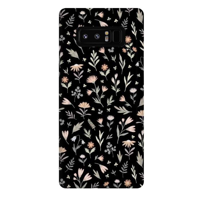 Galaxy Note 8 StrongFit gentle flora on a black by Alena Ganzhela