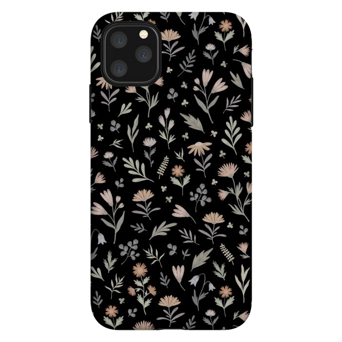 iPhone 11 Pro Max StrongFit gentle flora on a black by Alena Ganzhela