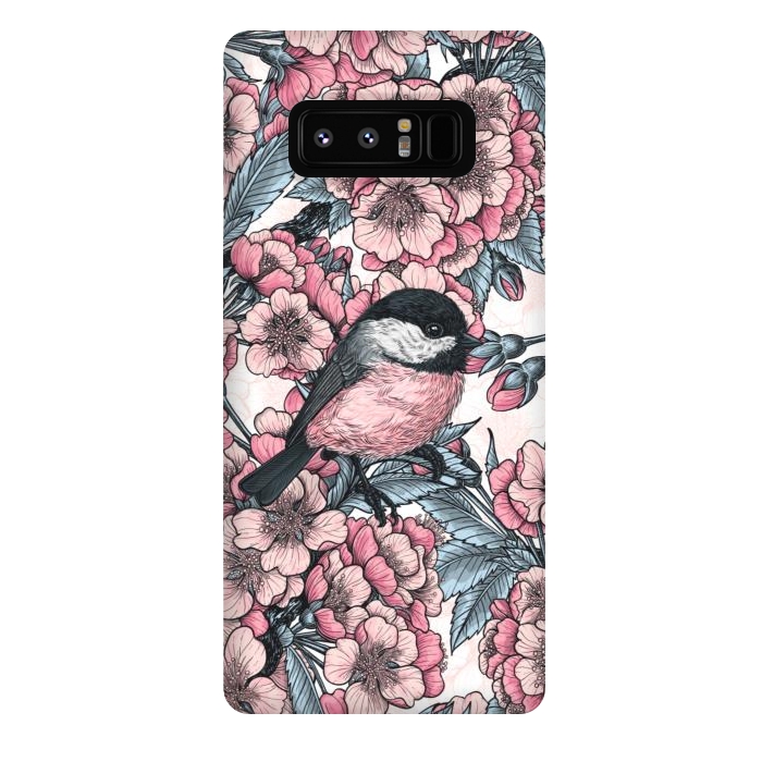 Galaxy Note 8 StrongFit Chickadee garden by Katerina Kirilova