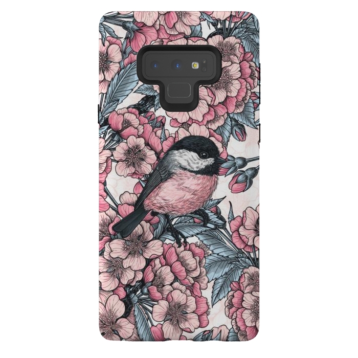 Galaxy Note 9 StrongFit Chickadee garden by Katerina Kirilova