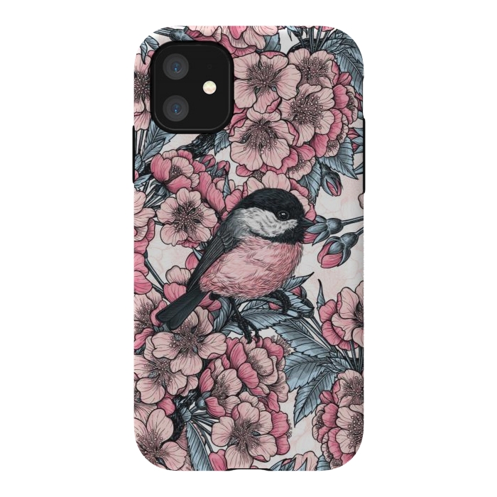 iPhone 11 StrongFit Chickadee garden by Katerina Kirilova